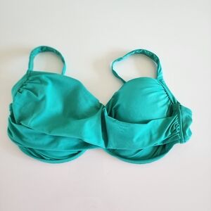 Soma Swim Twist Front Bikini Top, Teal, 40DD, Plus Size